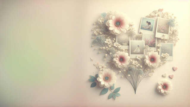 flowers and plants background fit for Valentine's Day, Easter, Birthday, Women's Day, 8 March, Mother's day greeting design