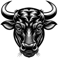 bull head silhouette vector illustration svg file
