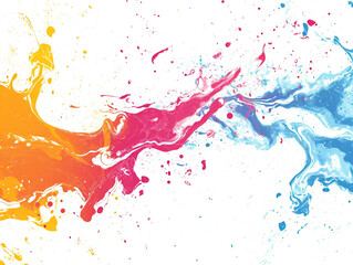  Colored spattering inside the solid white background