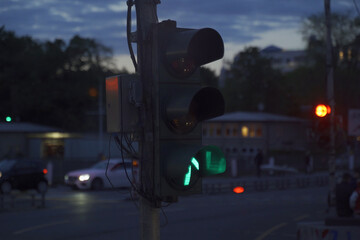 Traffic Light Showing Green Arrow