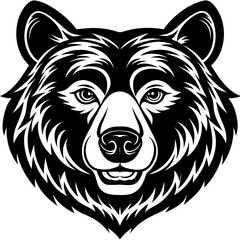 bear head silhouette vector illustration svg file
