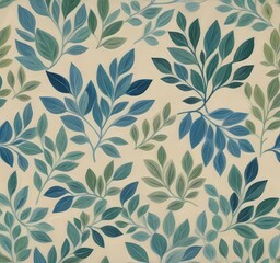 Fototapeta premium Blue Canopy: A Pattern of Overlapping Leaves