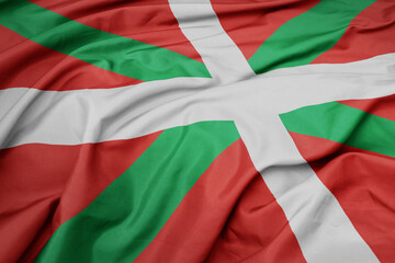 waving colorful national flag of basque country.