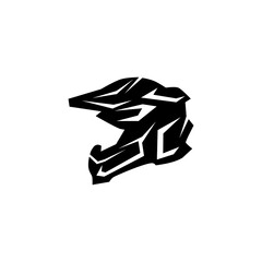 Supermoto Motocross helmet logo design template emblem badge.