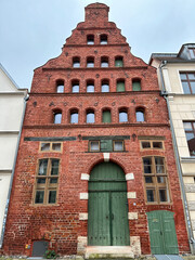 Traditional Hanseatic Merchant‘s House in Wismar, Germany