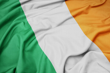 waving colorful national flag of ireland.