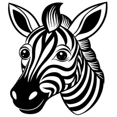 zebra head silhouette vector illustration svg file

