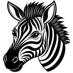 zebra head silhouette vector illustration svg file
