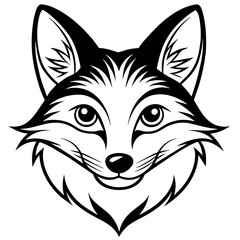 Obraz premium fox head silhouette vector illustration svg file 