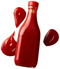 Red Bottle Hanging on Wall. Transparent Background PNG
