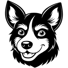 dog head silhouette vector illustration svg file
