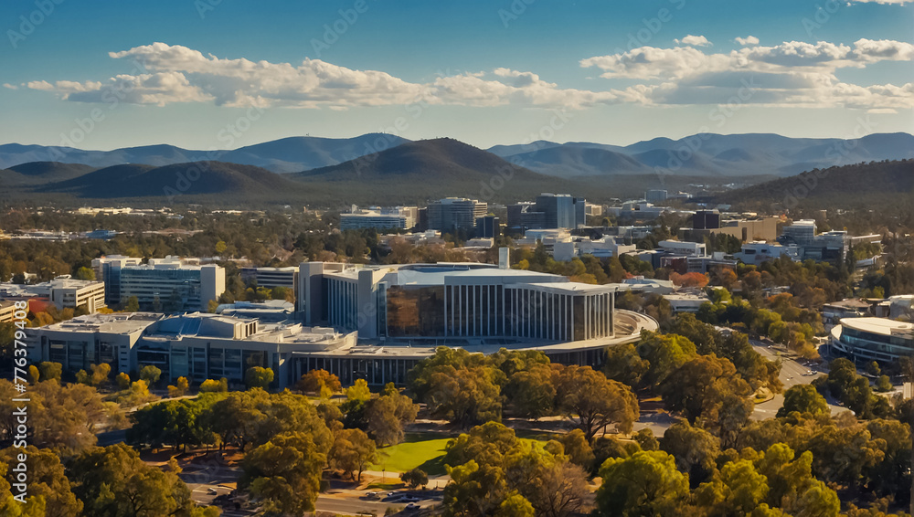 Wall mural magnificent panorama of the city of Canberra