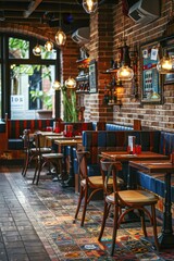 interior of empty bar pub Generative AI
