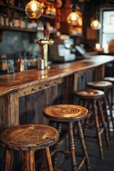 Fototapeta na wymiar interior of empty bar pub Generative AI