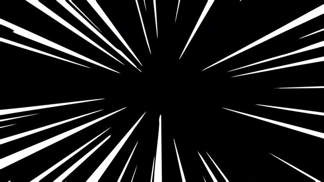 Radial speed or action lines anime comic background. Manga striped backdrop. Seamless loop.