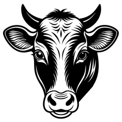 cow head silhouette vector illustration svg file
