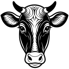cow head silhouette vector illustration svg file
