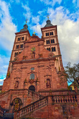 Fototapeta na wymiar Die Klosterkirche im Kloster Amorbach im Odenwald (Unterfranken, Bayern)
