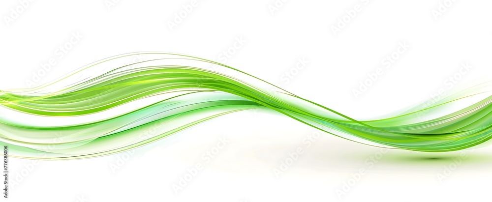 Poster curve neon green light effect rays flash. generative ai