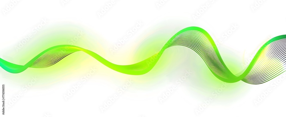 Poster curve neon green light effect rays flash. generative ai