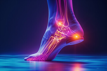 Glowing Foot Bone Revealed in Human Foot