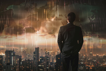 Man Standing in Front of Cityscape