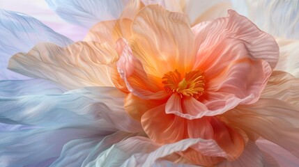 Fototapeta premium Soft Coral Fabric Flower Close-up