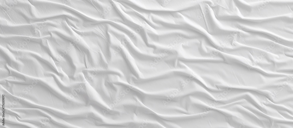 Poster white fabric with intricate design seen up close in a sheet with a notably large pattern, perfect fo