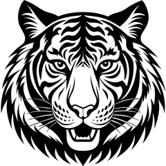 tiger head silhouette vector illustration svg file
