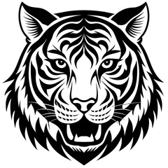 tiger head silhouette vector illustration svg file
