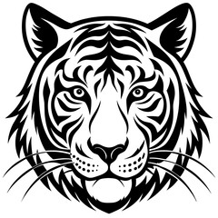 tiger head silhouette vector illustration svg file
