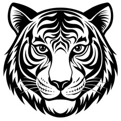 tiger head silhouette vector illustration svg file
