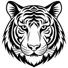 tiger head silhouette vector illustration svg file
