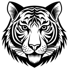 tiger head silhouette vector illustration svg file
