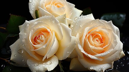 White roses in a basket with water UHD Wallpaper