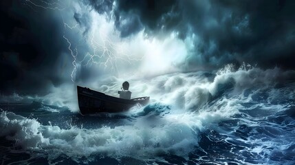 Weathering the Storm Navigating Turbulent Entrepreneurial Seas with Resilience and Grit - obrazy, fototapety, plakaty