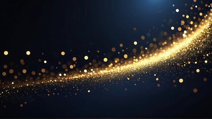 Fototapeta na wymiar abstract background with Dark blue and gold particle. Christmas Golden light bokeh on navy blue background. black bokeh background black texture dark Gold foil texture. Holiday. ai