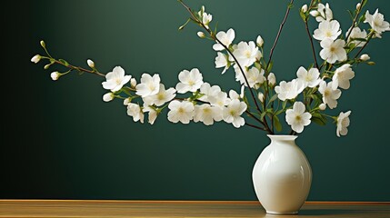 white flowers in a green background UHD Wallpaper