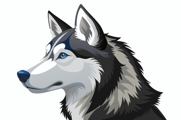 sibyrian-husky dog head vector illustration