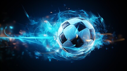 Traditional soccer ball on black background