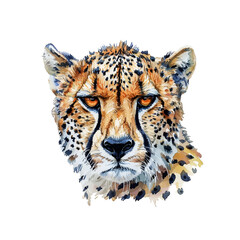 cheetah head vector illustration in watercolor style