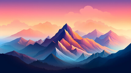 Gradient Abstract Mountain Background Design