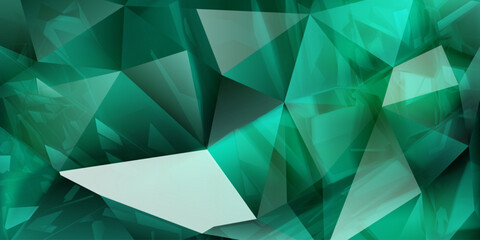 Abstract background of crystals in turquoise colors with highlights on the facets and refracting of light