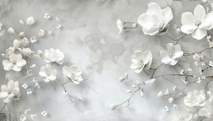 White flower background with a wall-like texture 🌼🏞️✨ Serene and natural ambiance for any setting! #FloralElegance