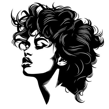 recommend clip art: Stylized Black Vector Woman's Portrait
                    