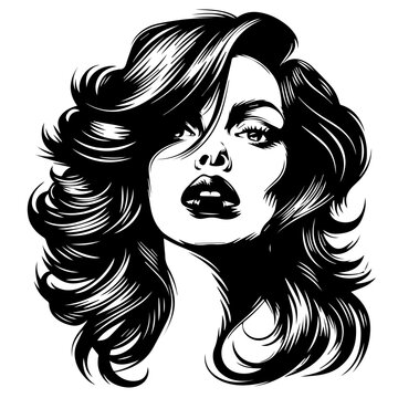 recommend clip art: Stylized Black Vector Woman's Portrait
                    