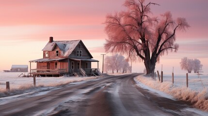winter sunrise on the prairie in UHD Wallpaper
