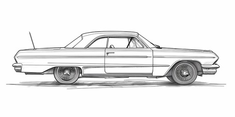 Obraz premium muscle car illustration, motors, roadtrips, ai image of cars