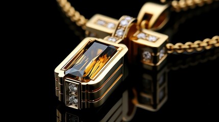 yellow gold pendant necklace with imperial UHD Wallpaper - obrazy, fototapety, plakaty