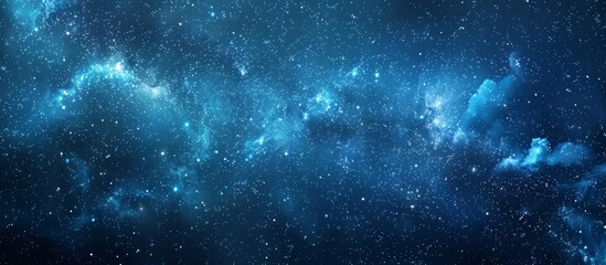 A blue sky filled with stars and clouds